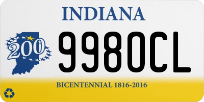 IN license plate 998OCL