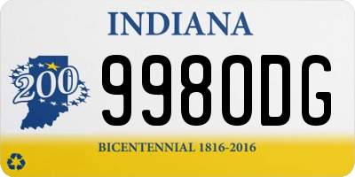 IN license plate 998ODG