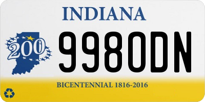 IN license plate 998ODN