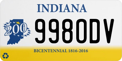 IN license plate 998ODV