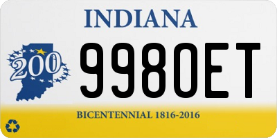 IN license plate 998OET