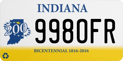IN license plate 998OFR