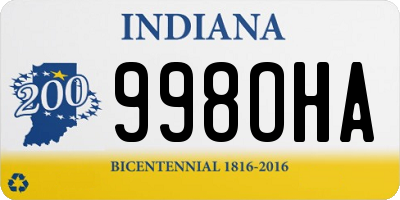 IN license plate 998OHA