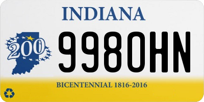 IN license plate 998OHN