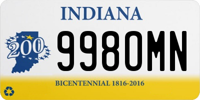 IN license plate 998OMN