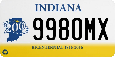 IN license plate 998OMX