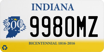 IN license plate 998OMZ