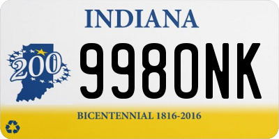 IN license plate 998ONK