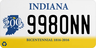 IN license plate 998ONN