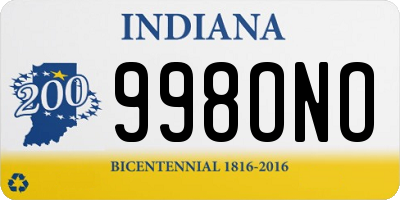 IN license plate 998ONO