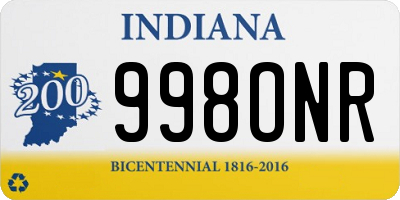 IN license plate 998ONR