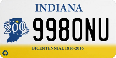 IN license plate 998ONU