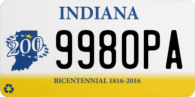 IN license plate 998OPA
