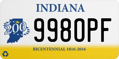 IN license plate 998OPF