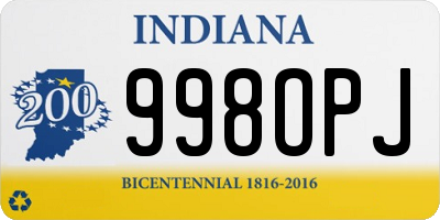 IN license plate 998OPJ