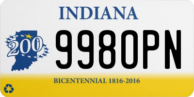 IN license plate 998OPN