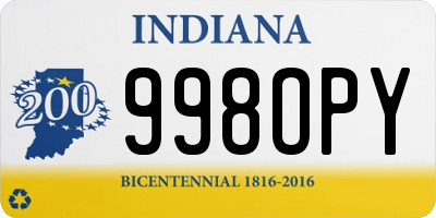 IN license plate 998OPY