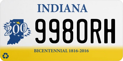 IN license plate 998ORH