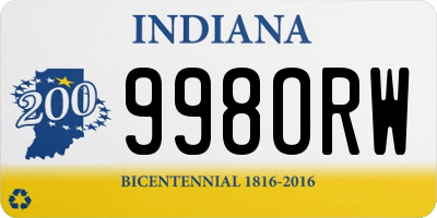 IN license plate 998ORW