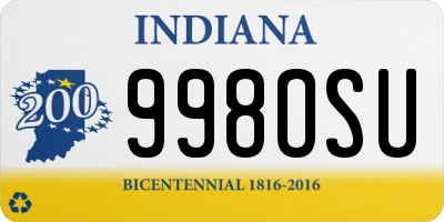 IN license plate 998OSU