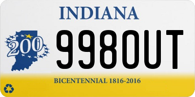IN license plate 998OUT
