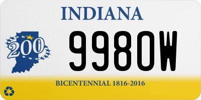IN license plate 998OW