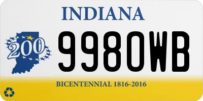 IN license plate 998OWB