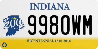 IN license plate 998OWM