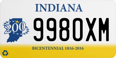 IN license plate 998OXM