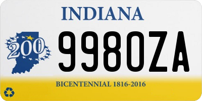 IN license plate 998OZA