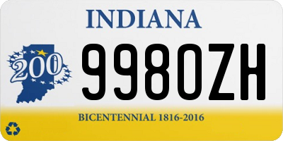 IN license plate 998OZH