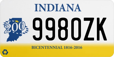 IN license plate 998OZK