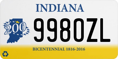 IN license plate 998OZL