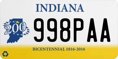 IN license plate 998PAA