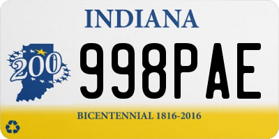 IN license plate 998PAE