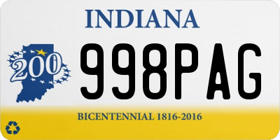IN license plate 998PAG