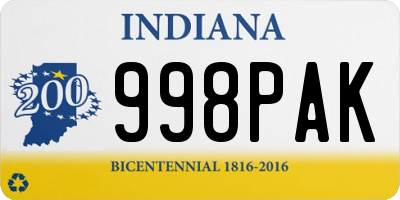 IN license plate 998PAK