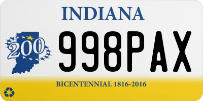 IN license plate 998PAX