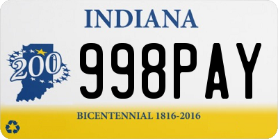 IN license plate 998PAY