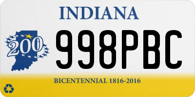 IN license plate 998PBC