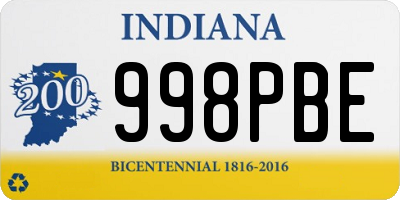 IN license plate 998PBE