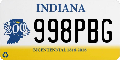 IN license plate 998PBG