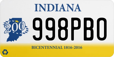 IN license plate 998PBO