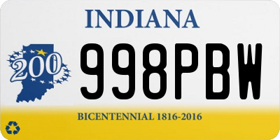 IN license plate 998PBW