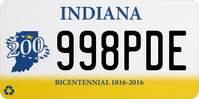 IN license plate 998PDE