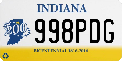 IN license plate 998PDG