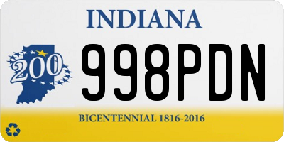 IN license plate 998PDN