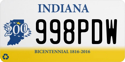 IN license plate 998PDW