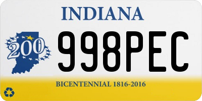 IN license plate 998PEC