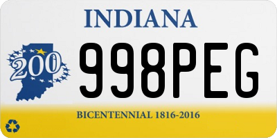 IN license plate 998PEG